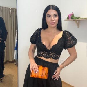 Top encaje negro - Talla única