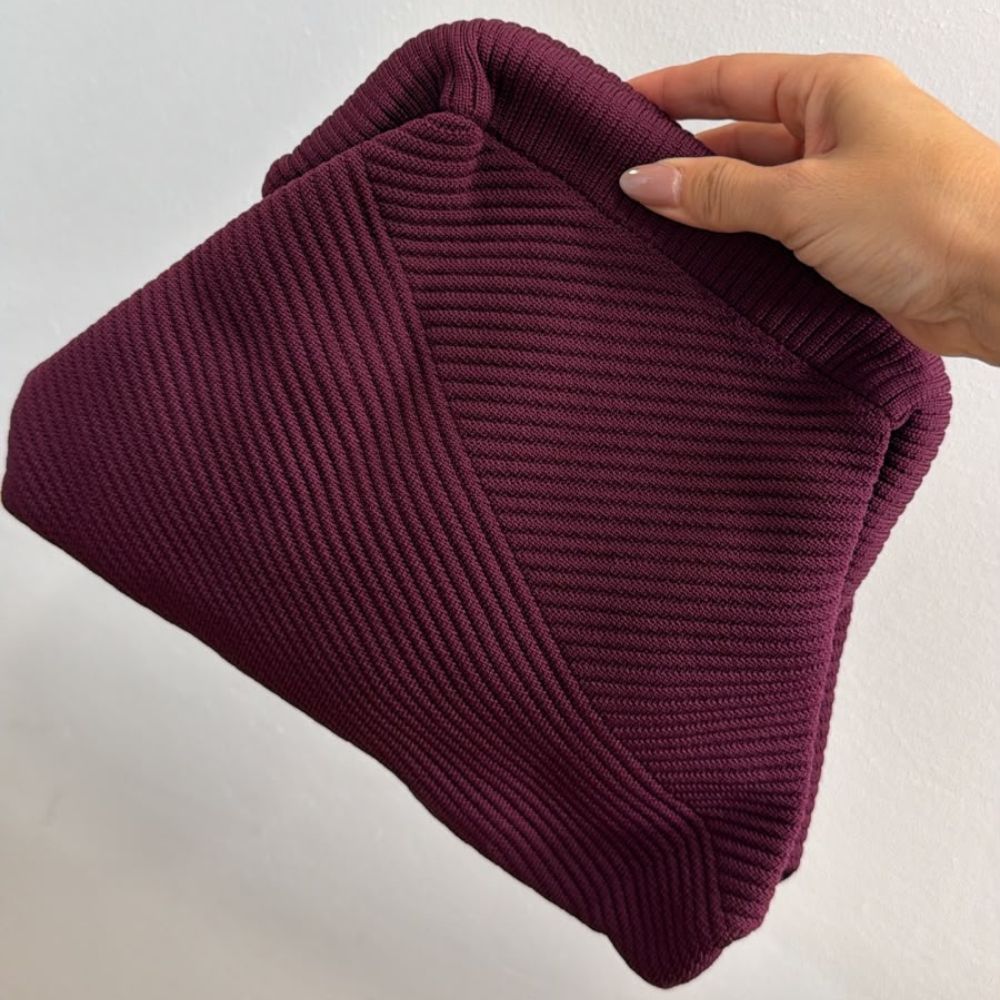 Bolso monedero en tela Burdeos