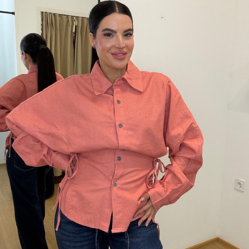 Camisa chaqueta en coral